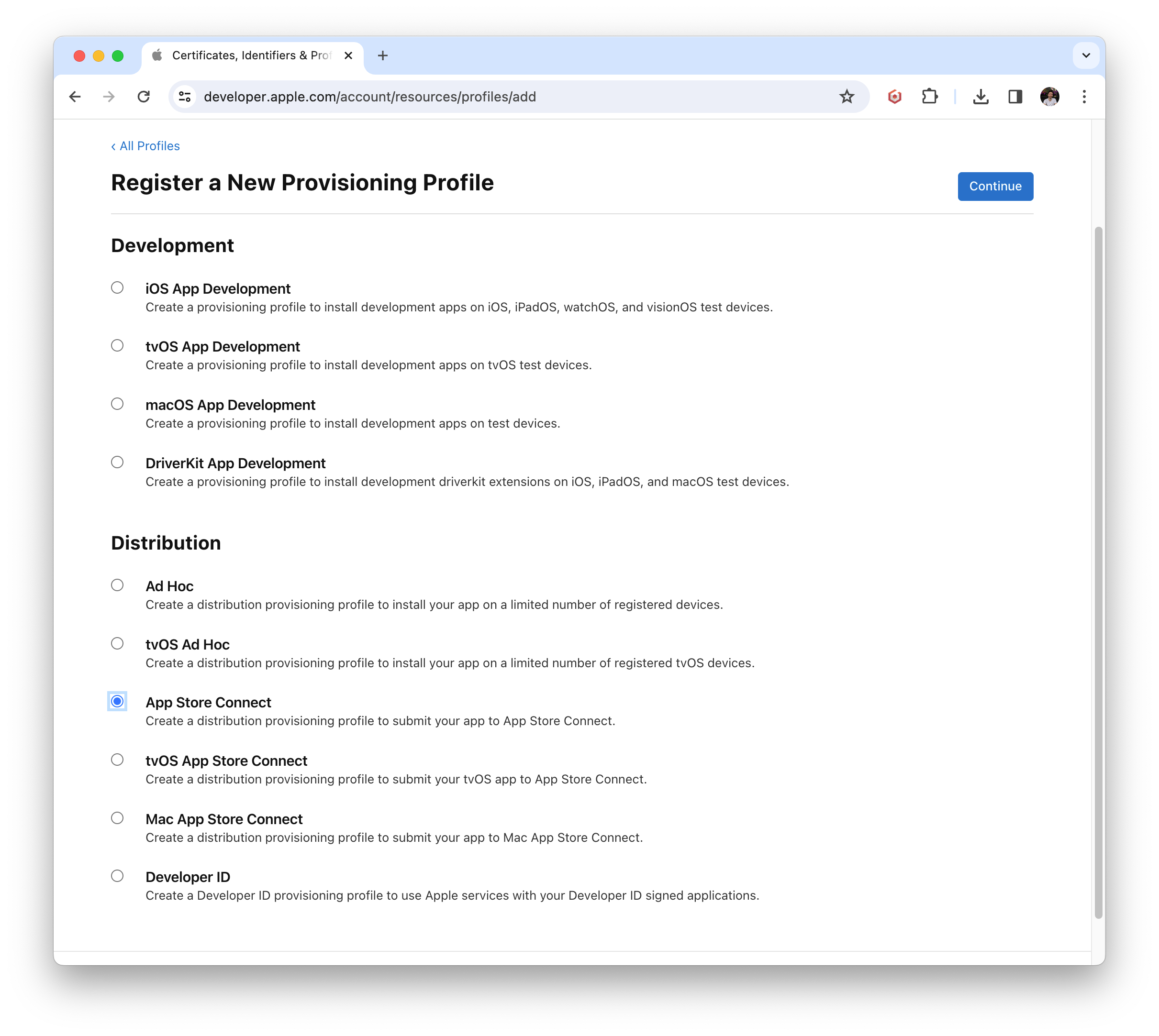 Choose provisioning type